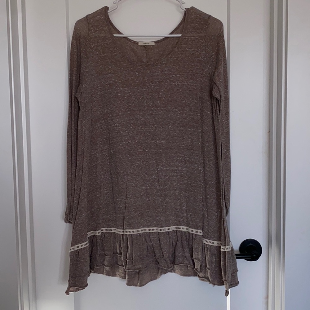 Light brown long sleeve tunic